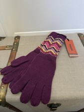 NWT VINTAGE MISSONI X TARGET KNIT GLOVES M/L 2000s PURPLE CHEVRON
