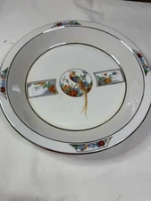 Vintage 1930s Fraunfelter Art Deco Royal Rochester Golden Pheasant Pie Plate