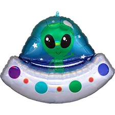 Anagram 28" Alien Shape Ship Iridescent Foil Balloon