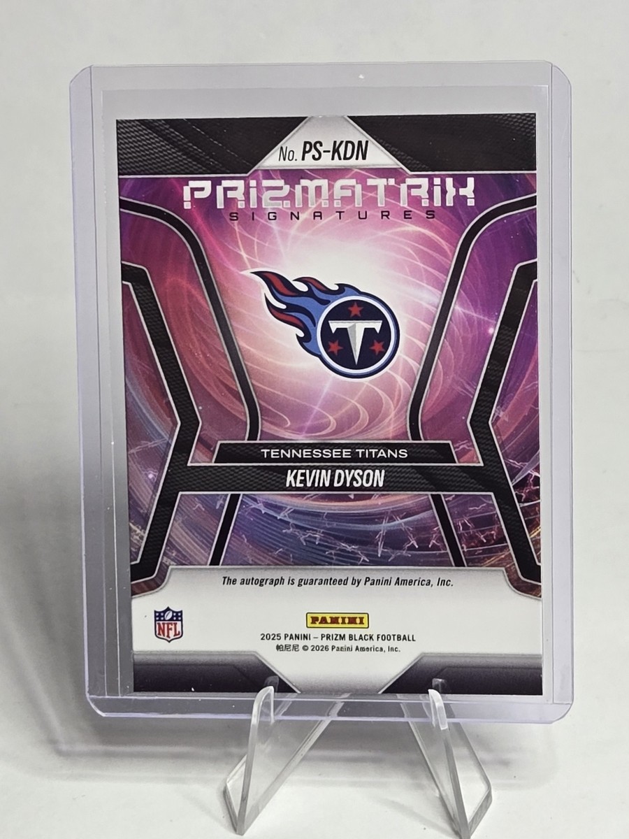 2025 Panini Prizm Black Kevin Dyson Prizmatrix Auto #47 Titans