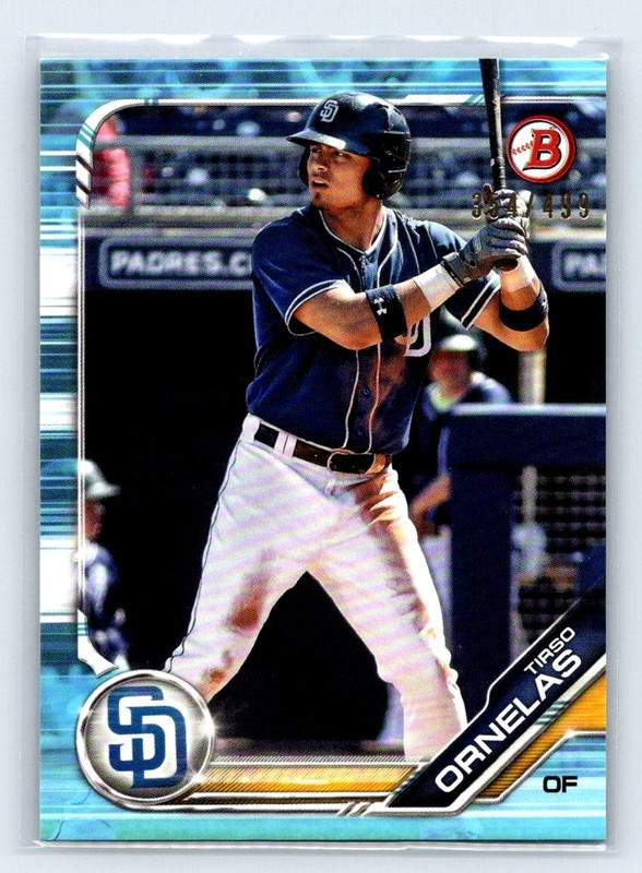 2019 Bowman Draft Tirso Ornelas #BD-84 San Diego Padres RC Sky Blue /499