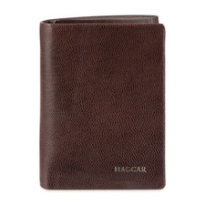 Mens RFID Slim Leather Trifold Wallet Brown Extra Capacity