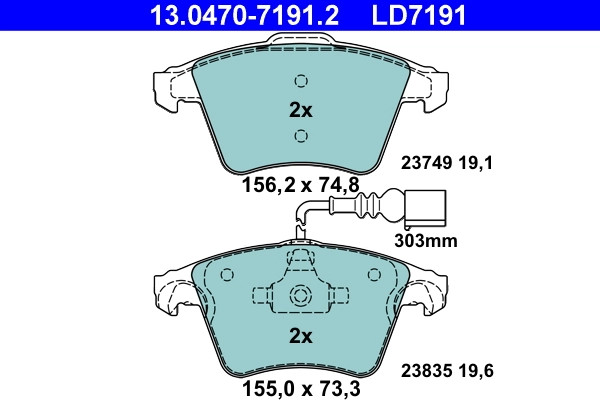Plaquettes de frein ATE pour un freinage silencieux et sans vibrations