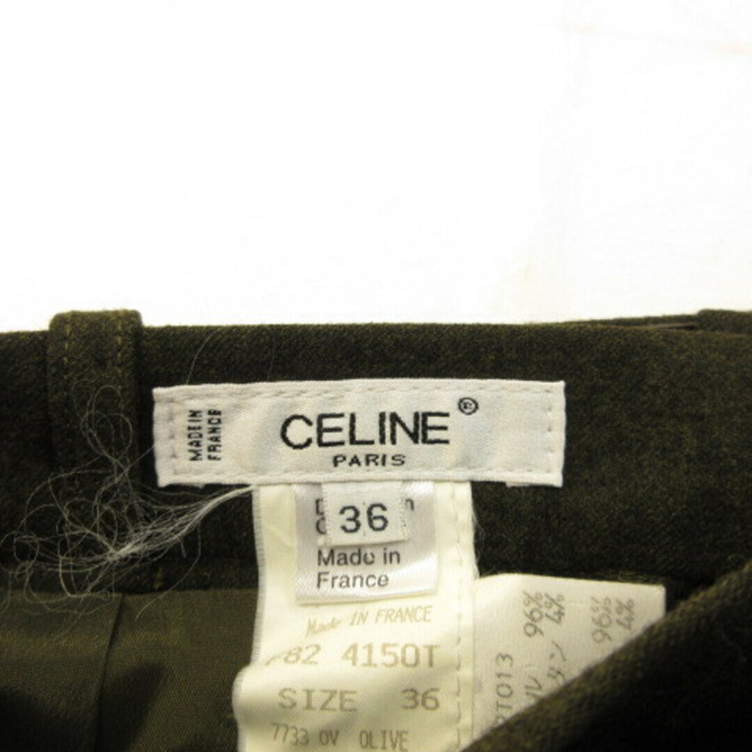 Celine Vintage Skirt Knee Length Tight Green 36*A890 Used