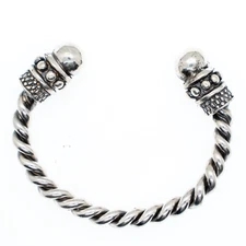 925 silver torc torque ball bracelet bangle biker viking arm ring pagan