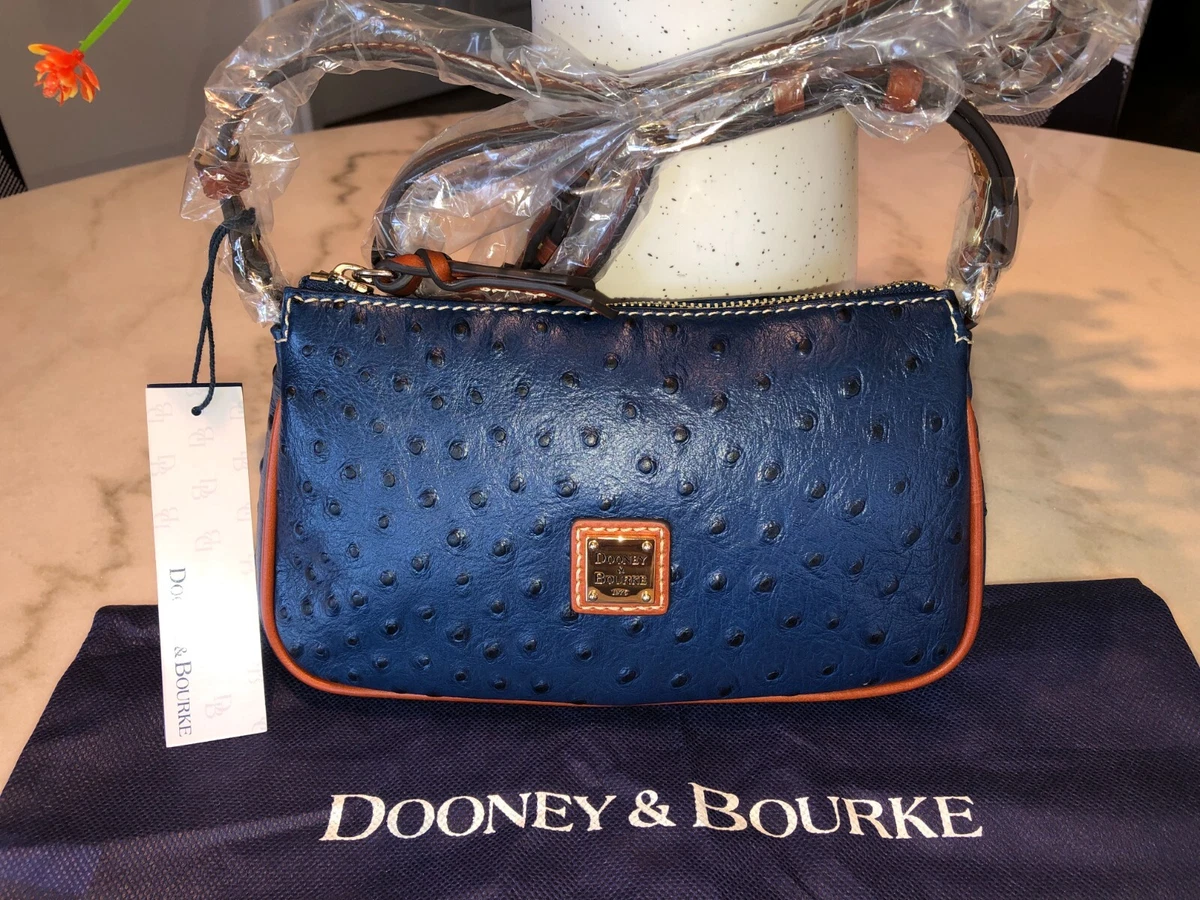 NWT DOONEY & BOURKE OSTRICH COLLECTION NAVY LEXI CROSSBODY +