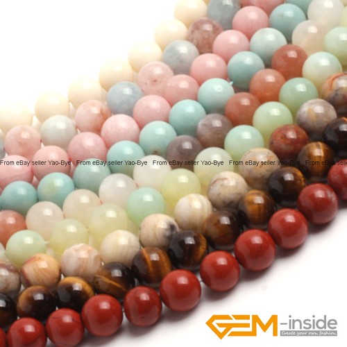 Wholesale Lot Natural Gemstones Round Spacer Beads For Jewelry Making 15" AU Gif - Foto 1 di 531