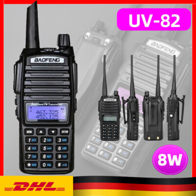 Walkie Talkie Two-Way UHF Hand Funkgerät Sprechfunkgeräte 128 Kanäle&Headset  8W
