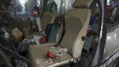 Anime girls car seat bag clutter scarf playmat gaming mat