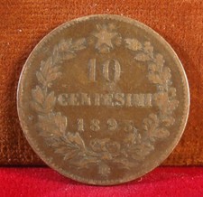 Monnaie Coin Italie 10 Centesimi 1893 Umberto I° Southern Europe