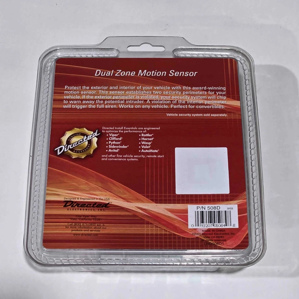 DIRECTED ELECTRONICS DUAL ZONE MOTION SENSOR SYSTEM P/N# 508D - Image 3 of 4