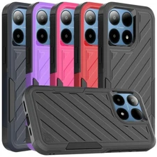 For Boost Summit 5G 2024 Case Noble Lined Dual Layer Hybrid Cover+Tempered Glass