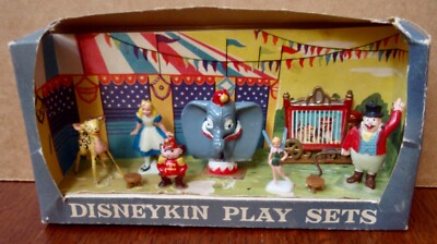 Vintage 1961 Marx Toys Walt Disney Disneykins Dumbo Circus Play