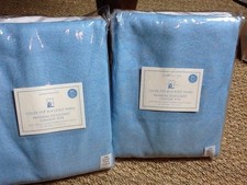 Pottery Barn Kids Color Block Pop Blackout Panels Drape light Blue 44"x84" set 2