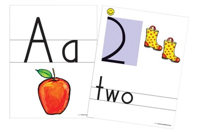 handwriting without tears color print and number wall card 8 12 x 11