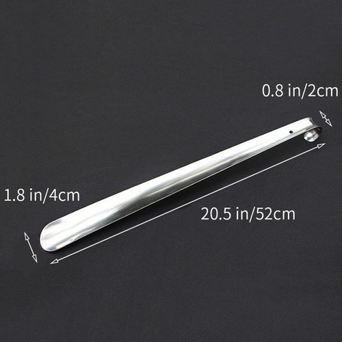 Stainless Steel Long Handled Metal Shoe Horn Spoon Shoehorn Silver 20.5inch US - Picture 2 of 12