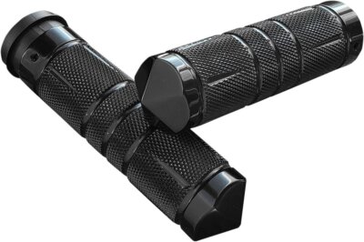 Accutronix Diamond Knurled Fly-By-Wire Black Grips (GR101-SKIB)