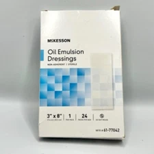 McKesson Oil Emulsion Dressing 3 X 8 Inch Gauze Box of 23 #61-77042 EXPIRED