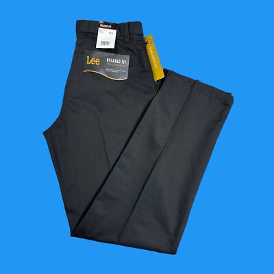 LEE Men Sz 32x34 Relaxed Fit Stretch Total Freedom Wrinkle Stain