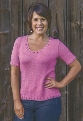 Basix KNITTING PATTERN #110 Nantucket Top-Down Pullover XXS-6x 28.25''-68.25''