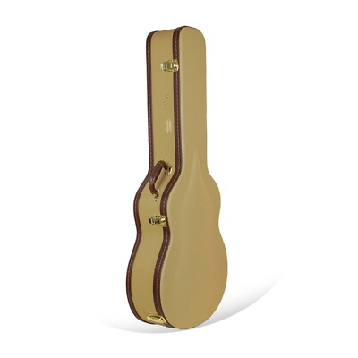 Crossrock Hard-Shell Wood Case for 17  Archtop Acoustic Jazz Guitars-Tweed