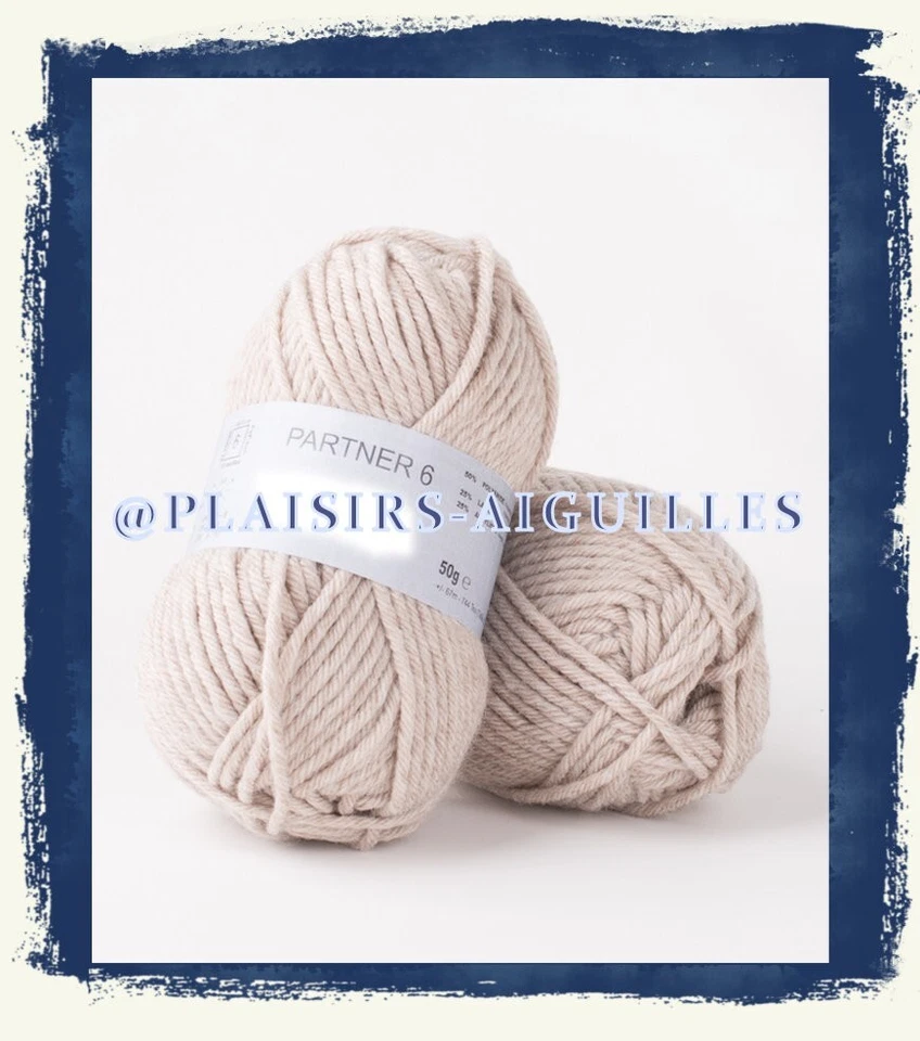 Pelotes Phildar Partner 6 naturel chiné neuves