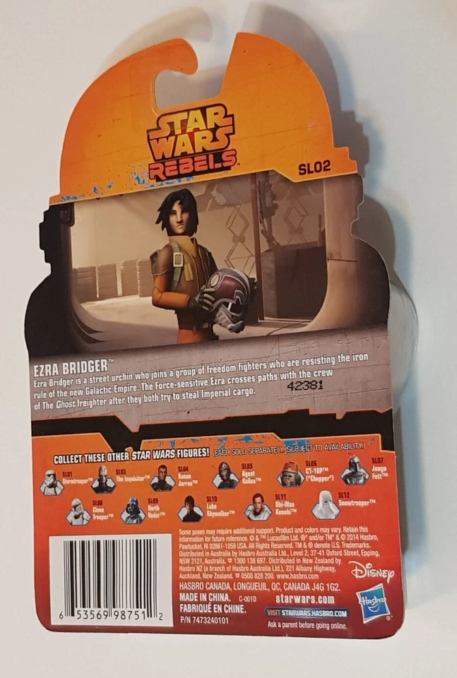 Star Wars Rebels Ezra Bridger (SL02) Action Figure Pack Sealed MOC Hasbro (#148) - image 2 of 4