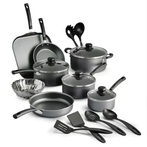 Juego de utensilios de cocina antiadherentes Tramontina Primaware 18 piezas, gris acero - Imagen 1 de 4