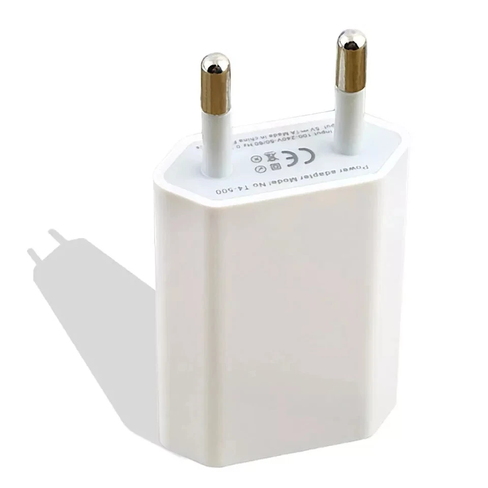 CARICABATTERIA PRESA CASA SPINA MURO ALIMENTATORE USB 5V 1A APPLE ANDROID IPHONE - Immagine 2 di 4