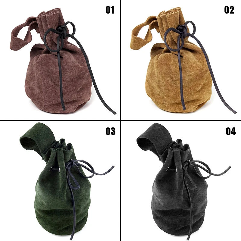 Bolsa medieval de cuero PU moneda cintura colgante bolso con cordón cartera accesorios para disfraces Foto 4 de 4