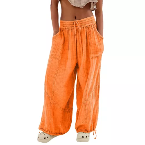 Women's Cargo Pants Baggy Wide Leg Loose High Waist Pockets Sweatpants Trousers - Picture 8 of 48