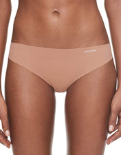 Calvin Klein Women's Invisibles Thong Panty, Sandalwood, S.