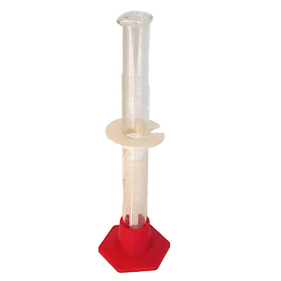 Pyrex Graduated Cylinder 3075 Glass 25 ml. Plastic Base White Marker 20 C USA