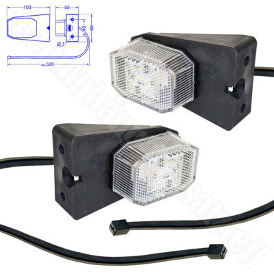 2x Aspöck Flexipoint LED Begrenzungsleuchten Positionsleuchten mit 0,5m Kabel