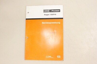 Case Poclain Excavator 1088P4A 1990 Owners Manual LEP9-18480GR