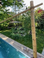 Gartenbrunnen aus Bambus Wasserspiel Einzelstück Handarbeit