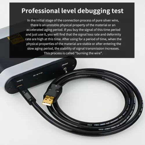 HiFi Audio USB Cable Pure Silver Core Type C to USB A USB B OTG Decoding Cord - Picture 2 of 8