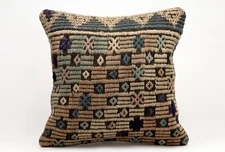 Kilim Pillow Cover, 20x20 in, Decorative Sofa Cushion, Handmade Boho Pillow