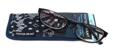 Foster Grant Reading Glasses with Soft Case ISA NAVY - CHOOSE DIOPTER