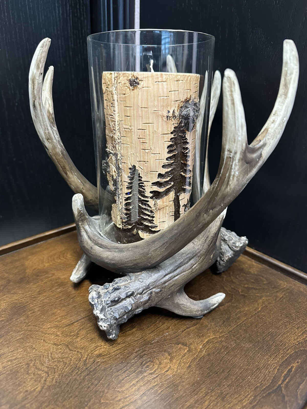 Antler Hurricane Candle Holder Home Designs Rustic Home Candle