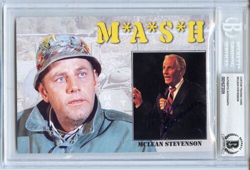 MASH -McLean Stevenson- Beckett BAS Signed/Autograph/Auto 5x7 TV Card - M*A*SH - Picture 1 of 2