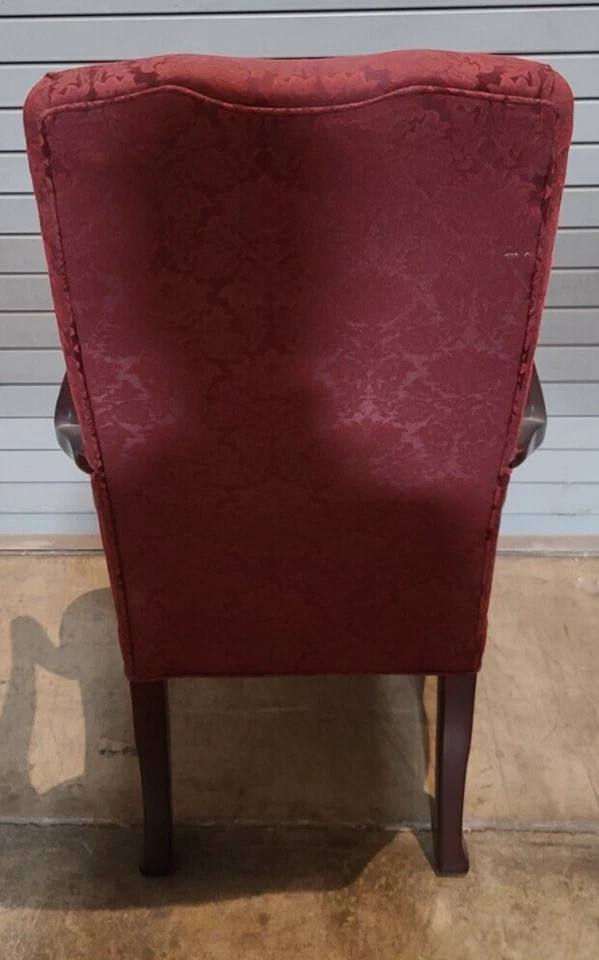 Silla con brazo rojo cuello de ganso caoba muebles de cristal hecha en Highpoint NC Foto 4 de 4