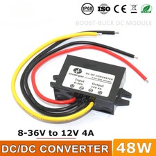 DC-DC 9V 13.8V 19V 24V 30V TO 12V 4A Buck Boost Power Converter 8-36V to 12V Car