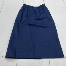Vintage Pendelton Navy Blue Wool Skirt Women’s Size Petite 8