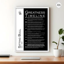 Sitting Bull, Greatness Timeline, Motivational Wall Art, Motivational Wall Art