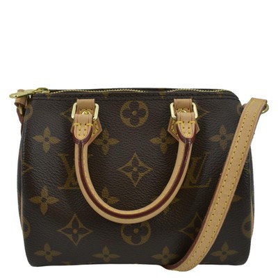 LOUIS VUITTON Nano Speedy Monogram Canvas Crossbody Bag Brown | eBay 