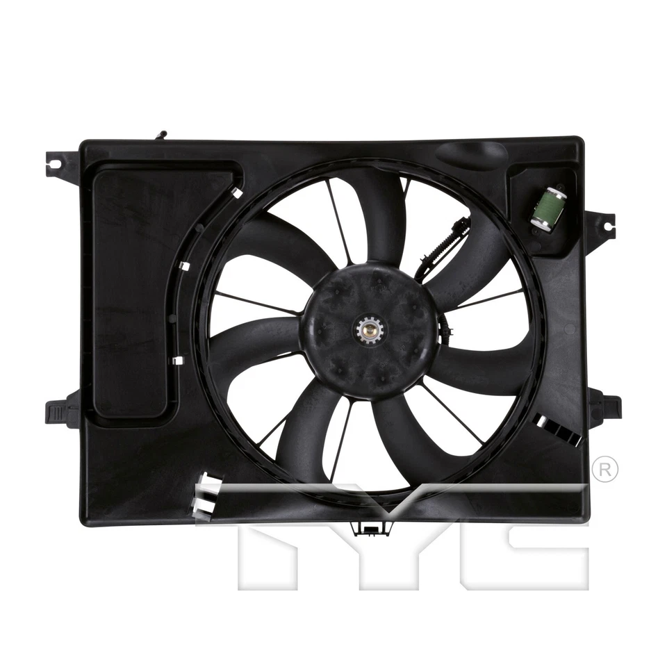 Conjunto de ventilador de radiador y condensador doble TYC para Kia Soul 2012-2019 Foto 2 de 4