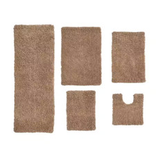 Fantasia Bath Rug 100 Cotton Bath Rugs Set, 5-Pcs Set with Contour, Linen Free