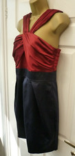 NEW LOOK  Size 12 Blue Red Formal Party Cocktail Strappy Satin Pencil Prom Dress