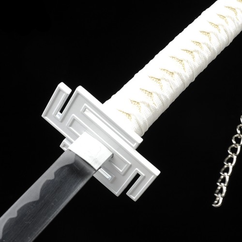 55"anime bleach cos props Kurosaki Ichigo Zangetsu white samurai sword katana - Picture 4 of 8
